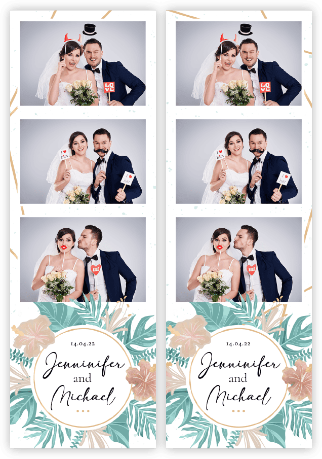 Photo booth Hire Photo slips 2x6 - 3 Pics split