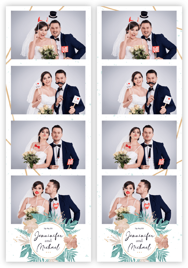 Photo booth Hire Photo slips 2x6 - 4 pics split
