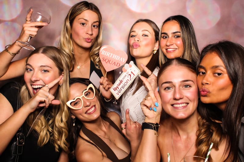 Modern mirror photo booth hire Perth with fun props