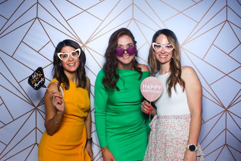 Fun and colourful birthday photo booth Perth with instant prints